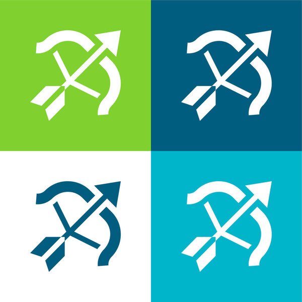 Стрельба из лука 4 цвета минимальный набор значков