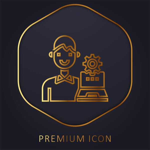 Admin golden line premium logo or icon