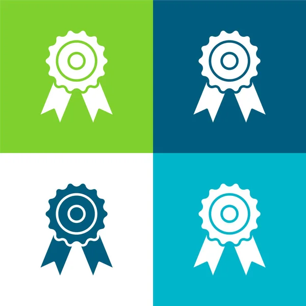 Award Flat Four Color Minimal Icon Set — Stock Vector