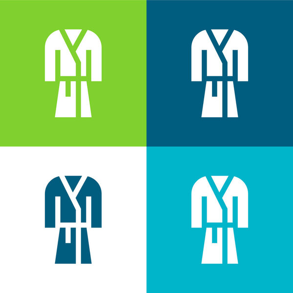 Халат Плоский четырехцветный минимальный набор значков