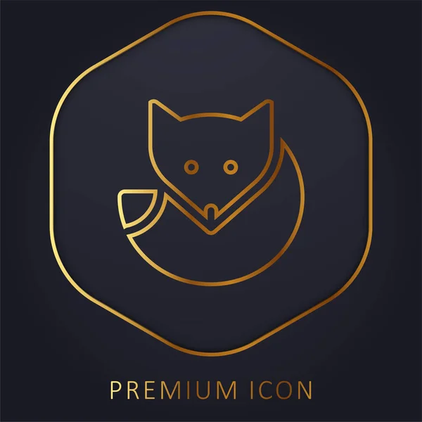 stock vector Arctic Fox golden line premium logo or icon