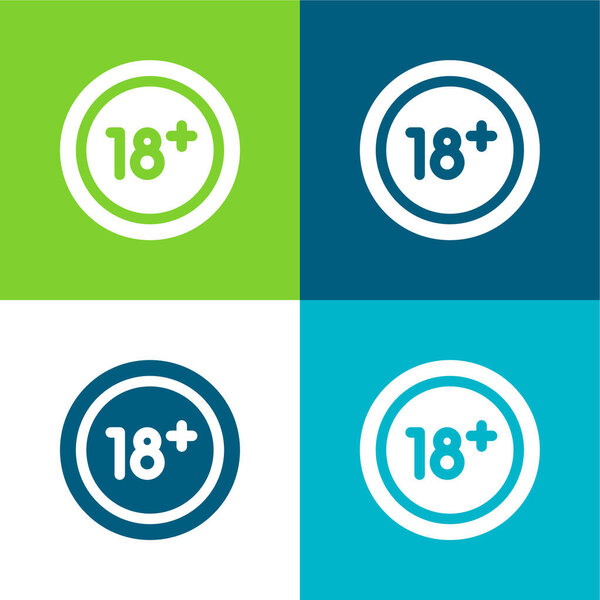 Age Limit Flat four color minimal icon set