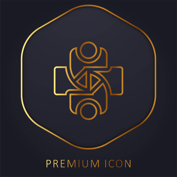 Agreement golden line premium logo or icon