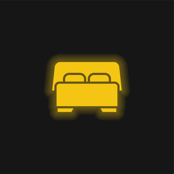 Желтый светящийся значок кровати