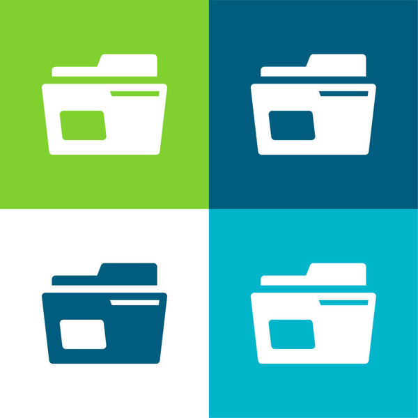 Archive Flat four color minimal icon set