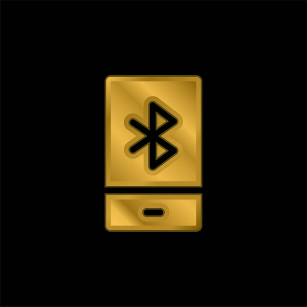 Позолоченный значок Bluetooth или вектор логотипа