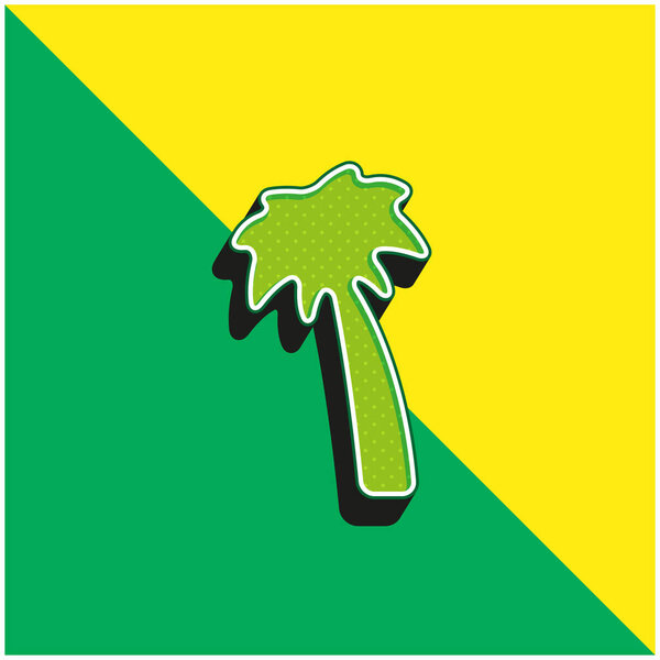 Black Palm Tree Green and yellow modern 3d vector icon logo