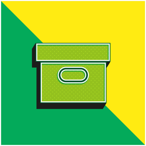 Box Covered Green and yellow modern 3d vector icon logo