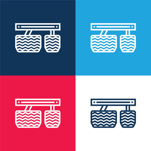 Accelerator blue and red four color minimal icon set