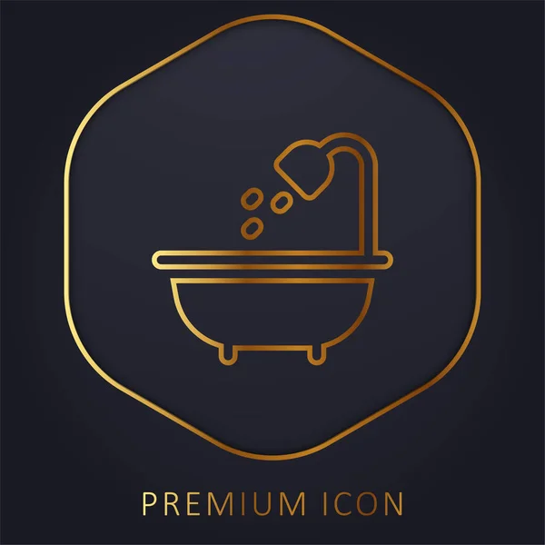 Bath Golden Line Premium Logo Icon — Stock Vector