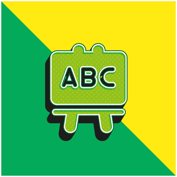 Blackboard Green and yellow modern 3d vector icon logo