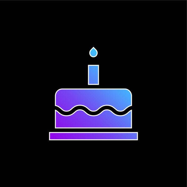 Birthday Cake Blue Gradient Vector Icon Stock Illustration