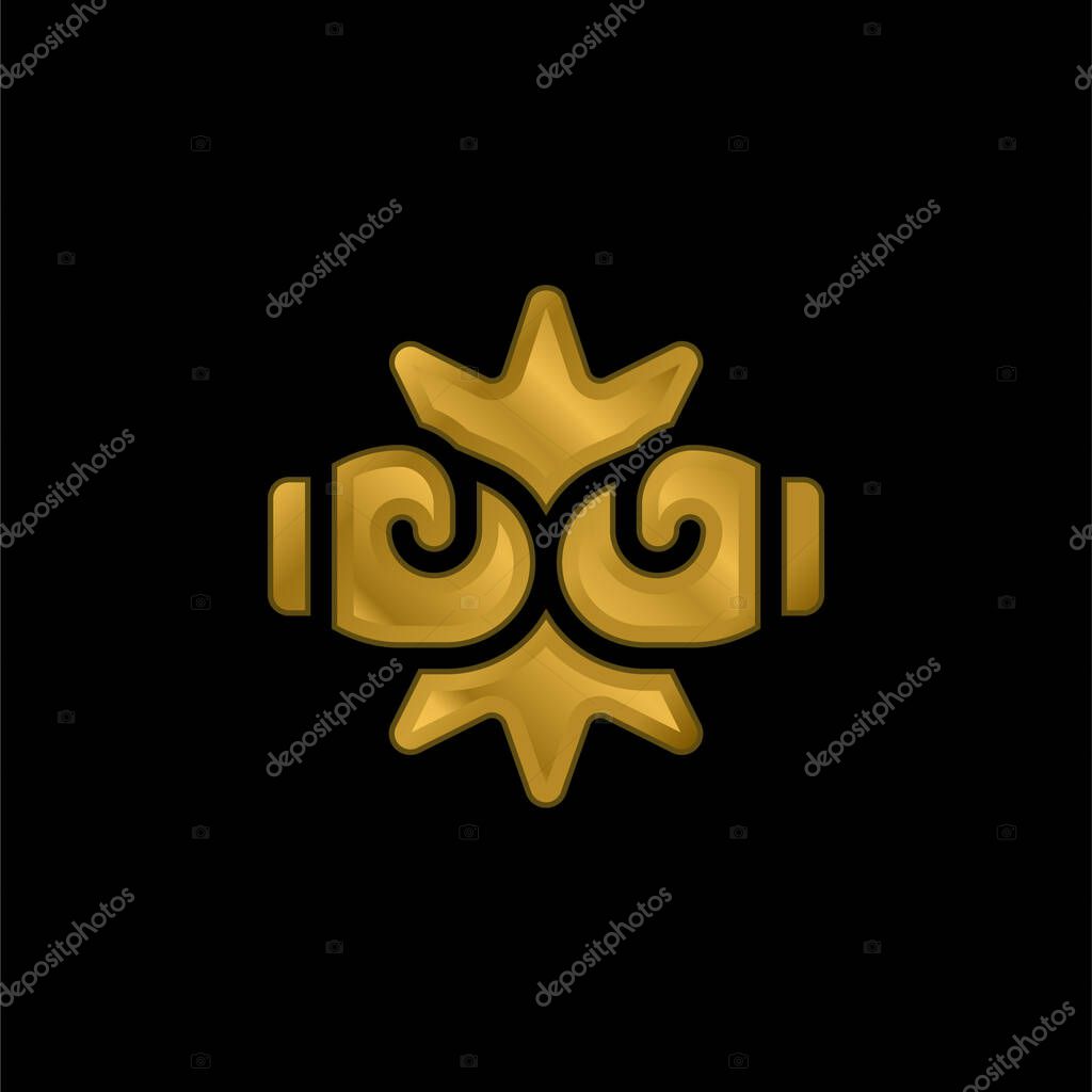 Boxing gold plated metalic icon or logo vector