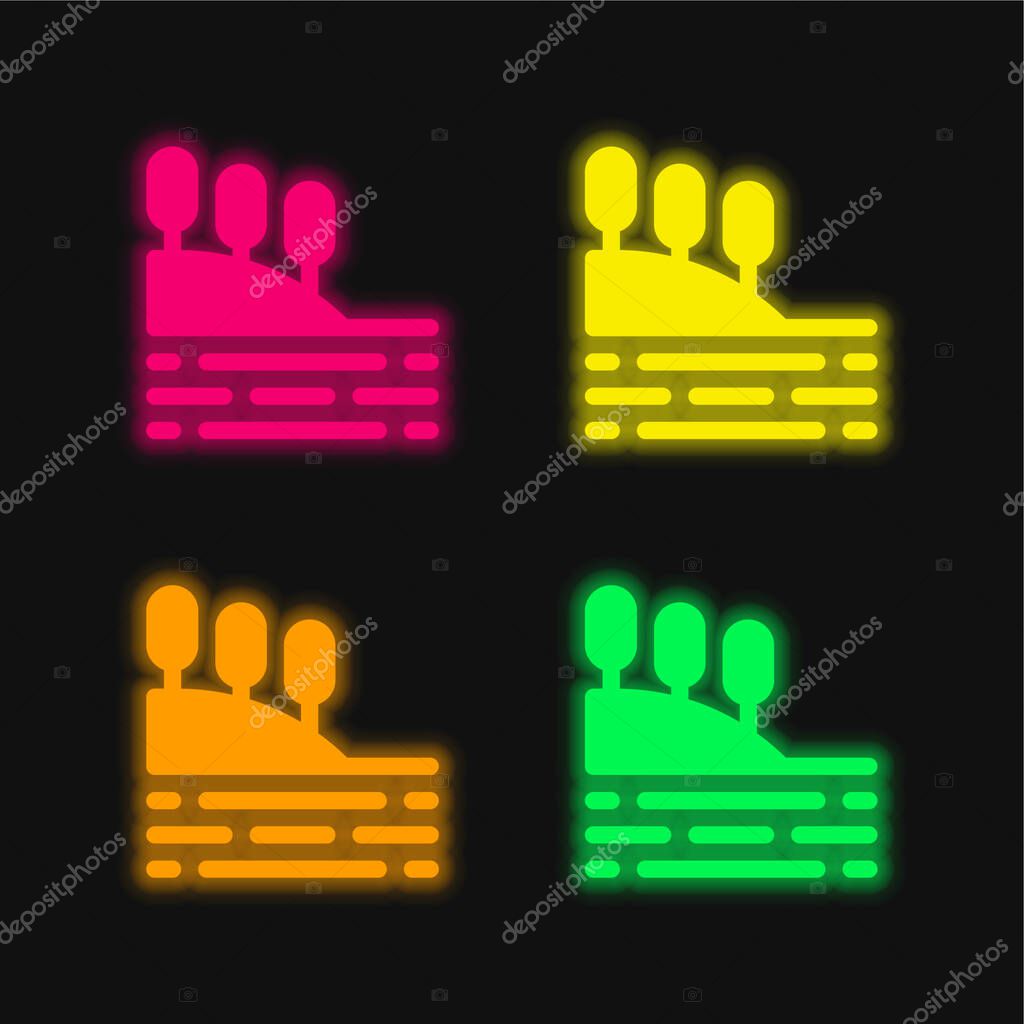 Bay four color glowing neon vector icon