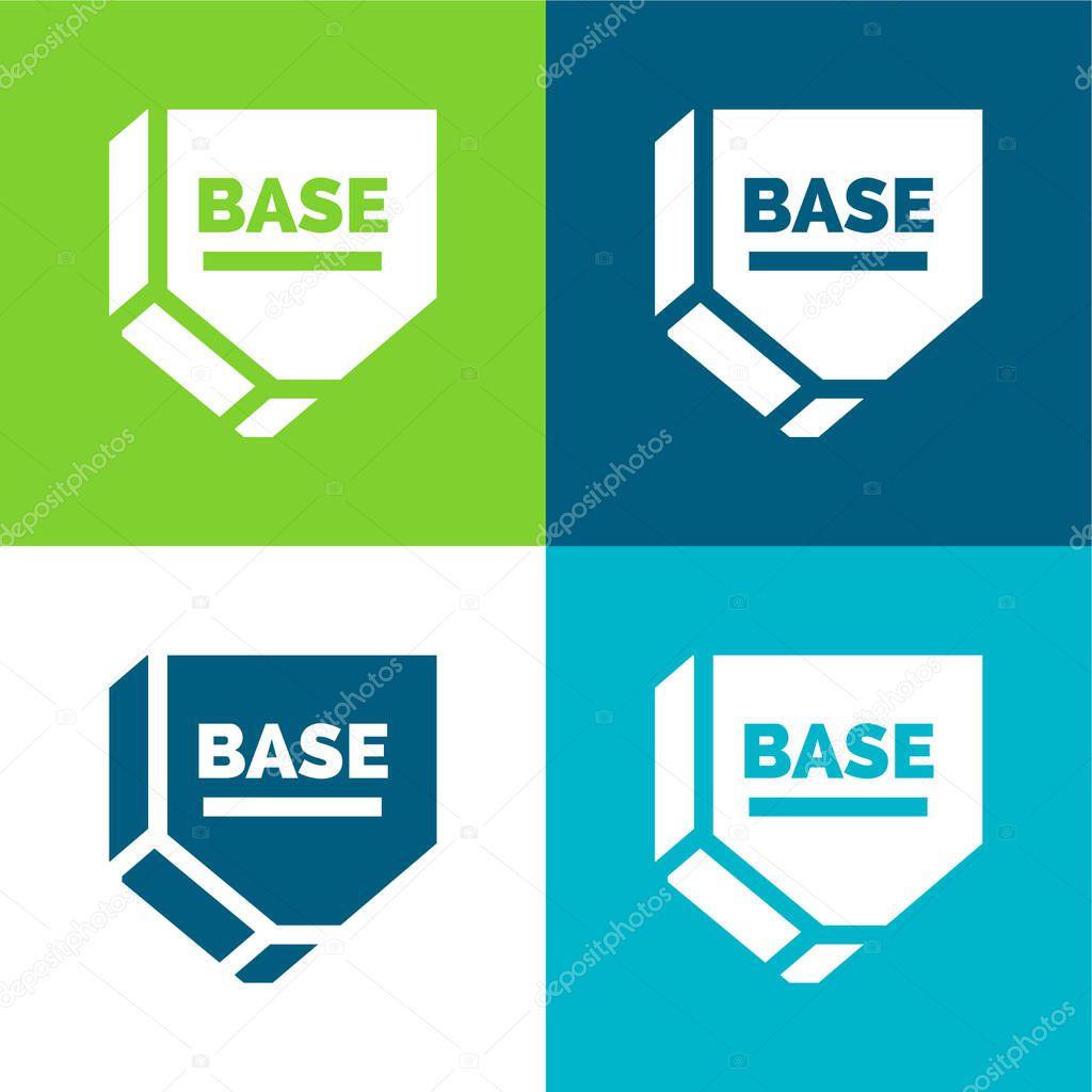 Base Flat four color minimal icon set