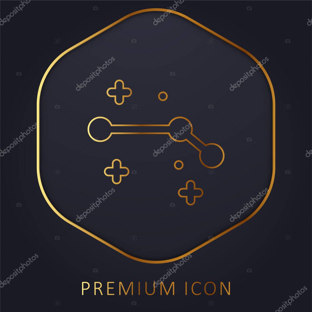 Aries golden line premium logo or icon