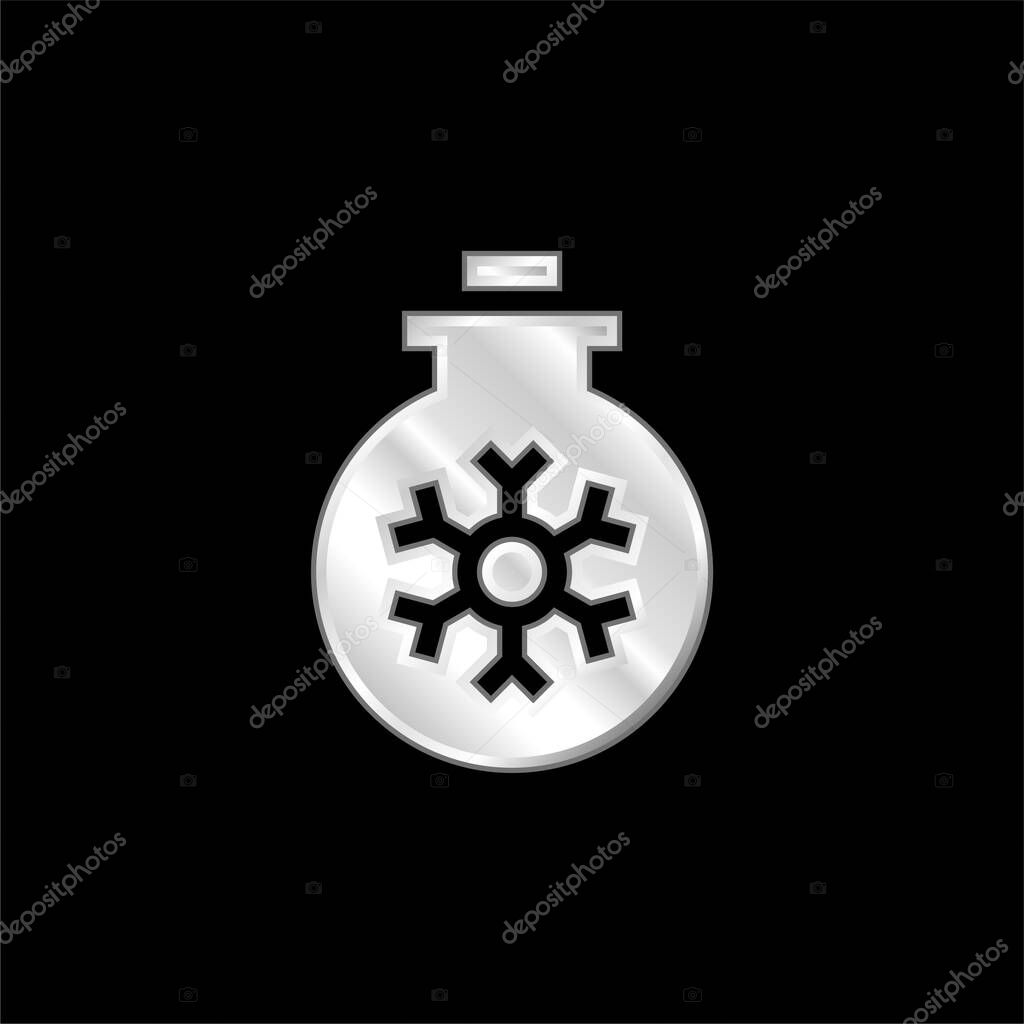 Bauble silver plated metallic icon