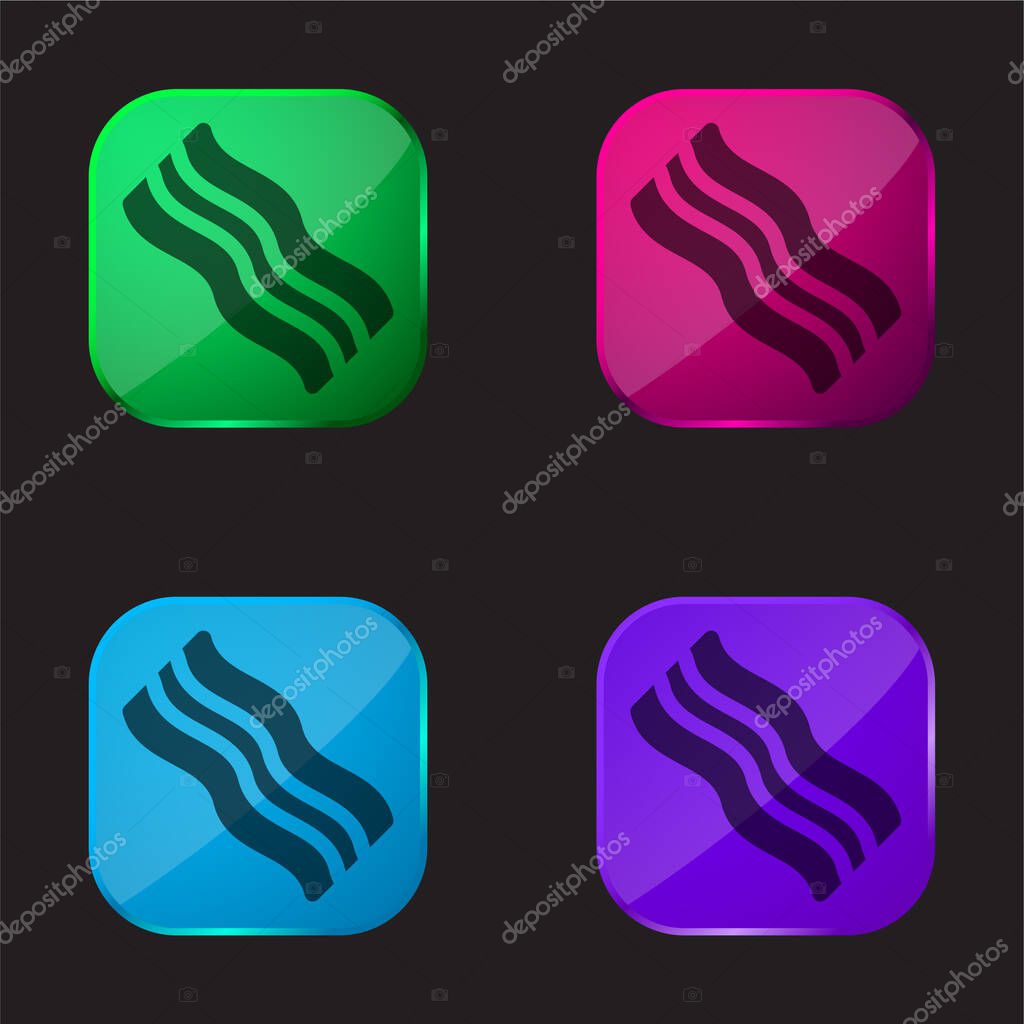 Bacon four color glass button icon