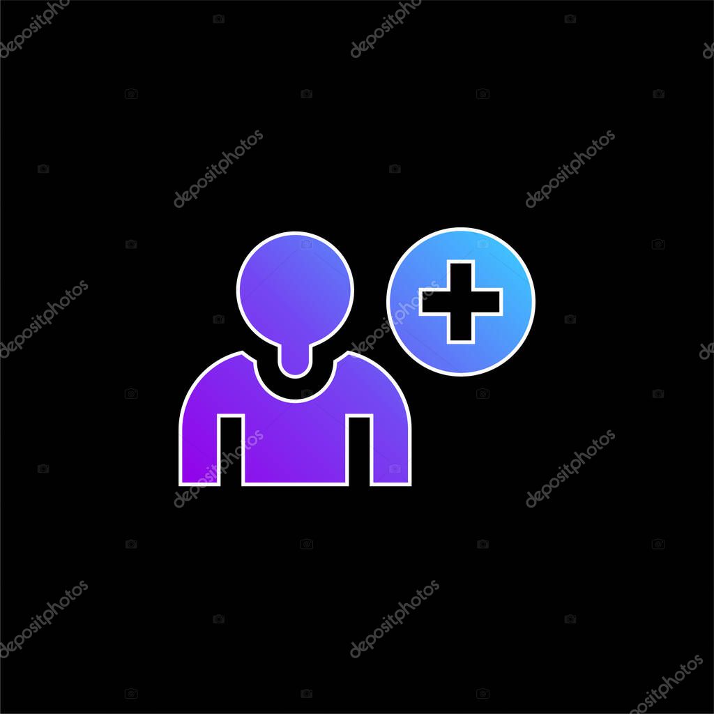 Add Friend blue gradient vector icon