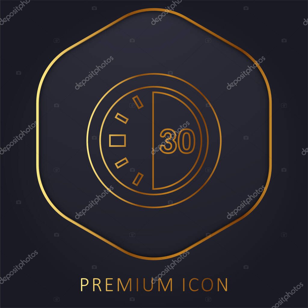 30 Seconds On A Timer golden line premium logo or icon