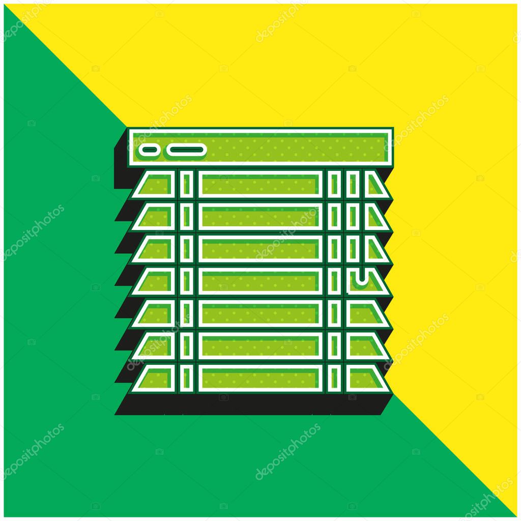 Blinds Green and yellow modern 3d vector icon logo