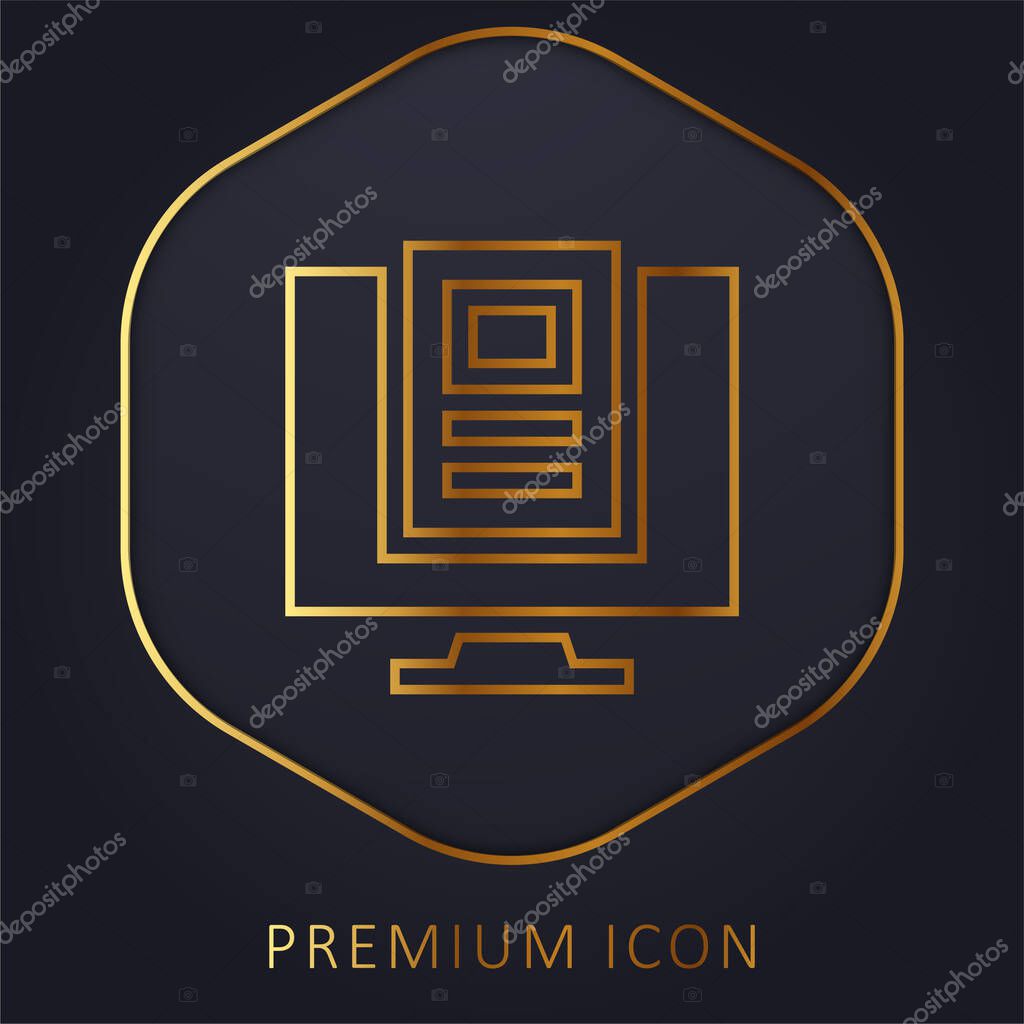 Article golden line premium logo or icon