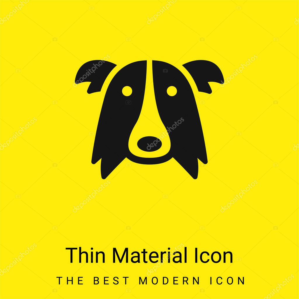 Border Collie Dog Head minimal bright yellow material icon