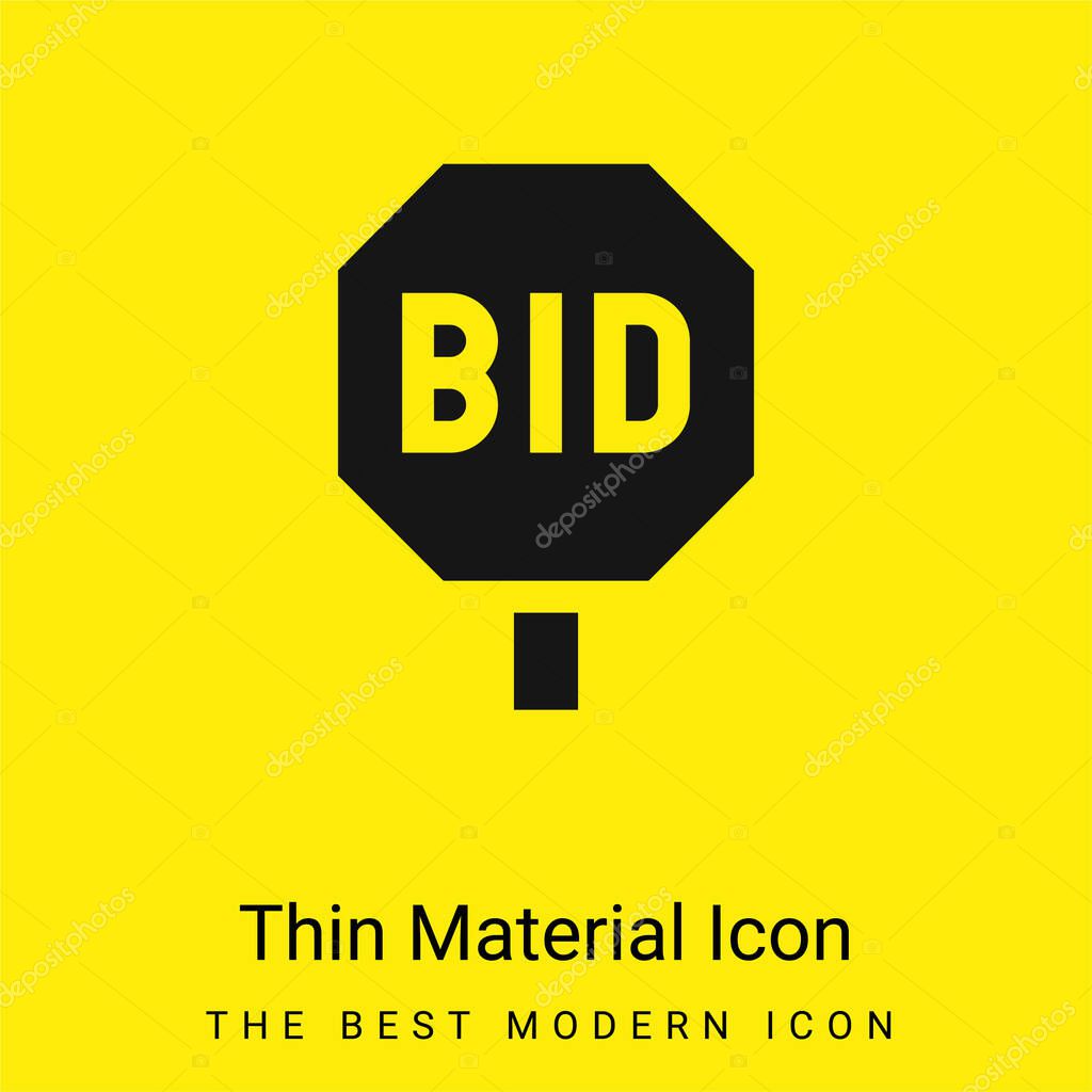 Bidding minimal bright yellow material icon