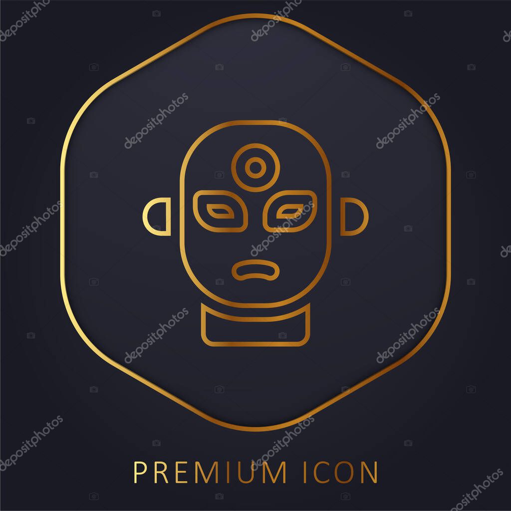Alien golden line premium logo or icon