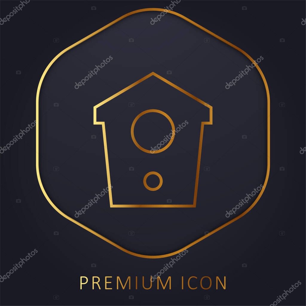 Birdhouse golden line premium logo or icon