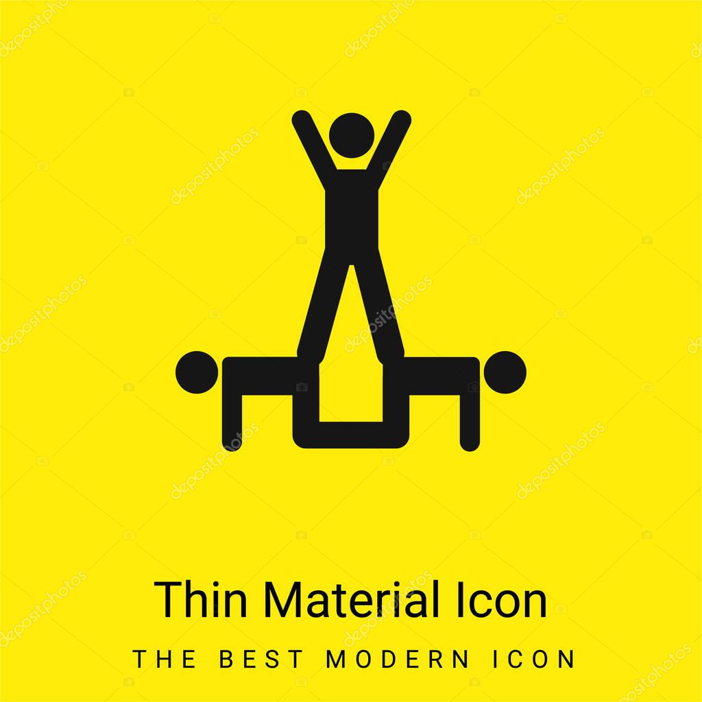 Acrobatics Acrobats Group Silhouette minimal bright yellow material icon