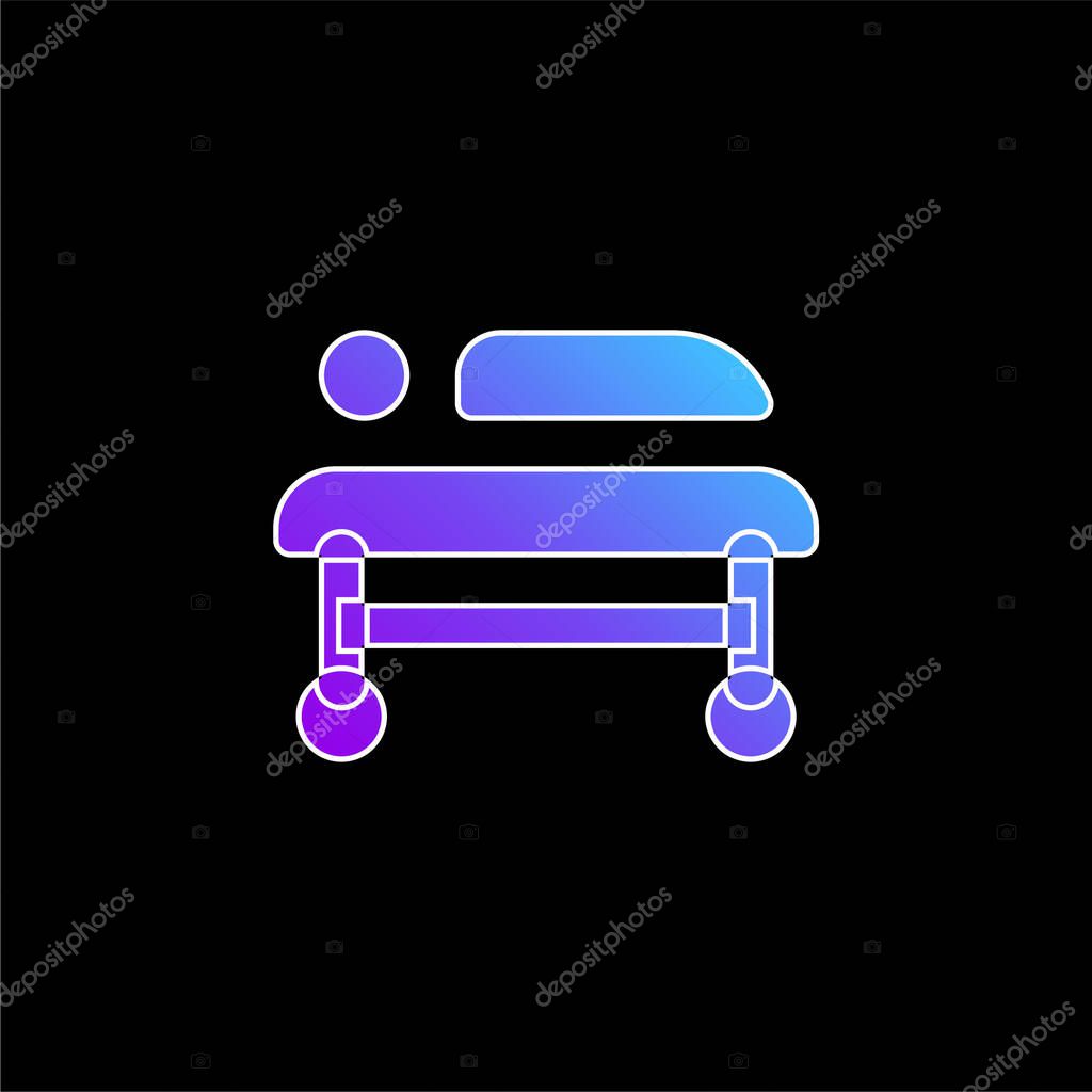Bed blue gradient vector icon