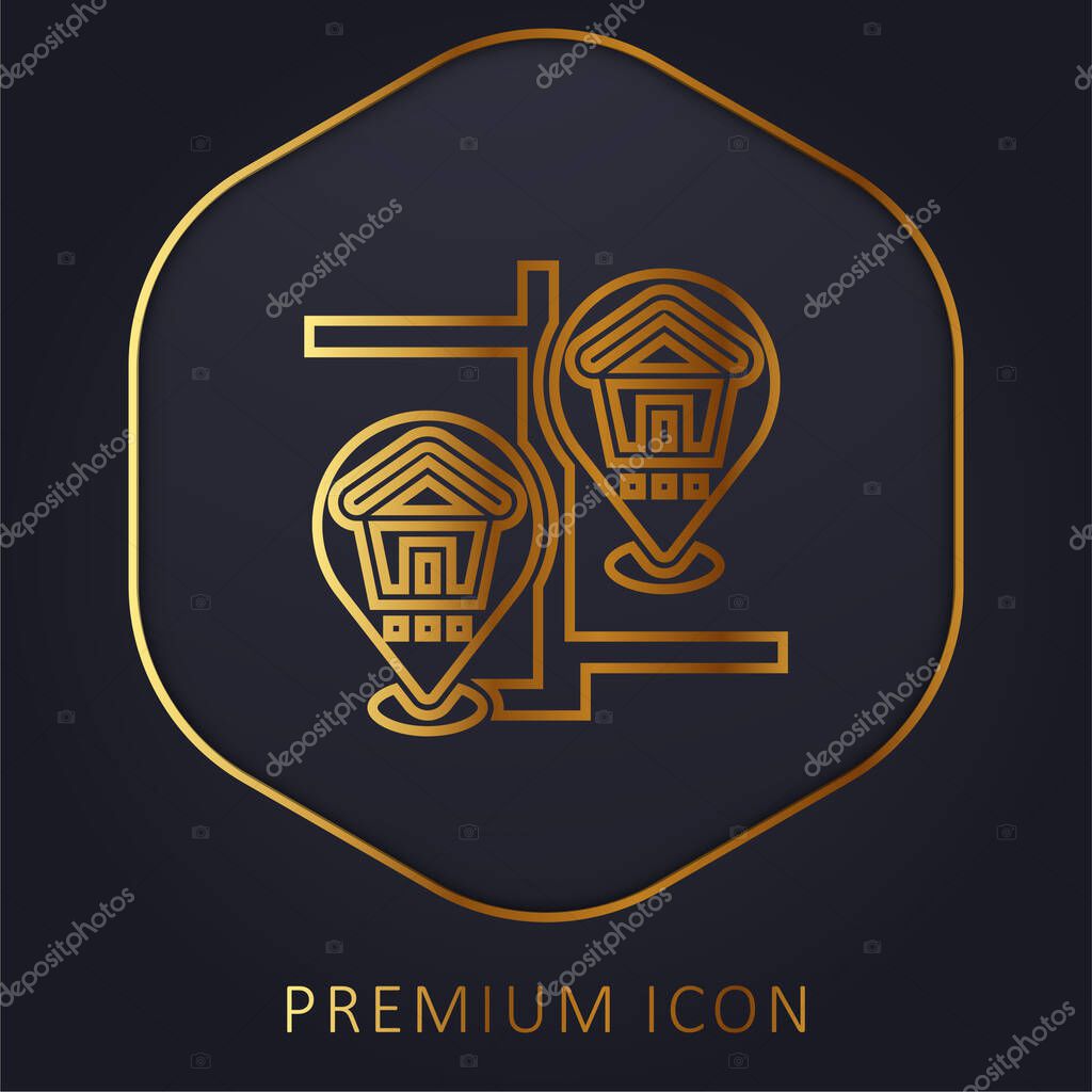 Bank golden line premium logo or icon
