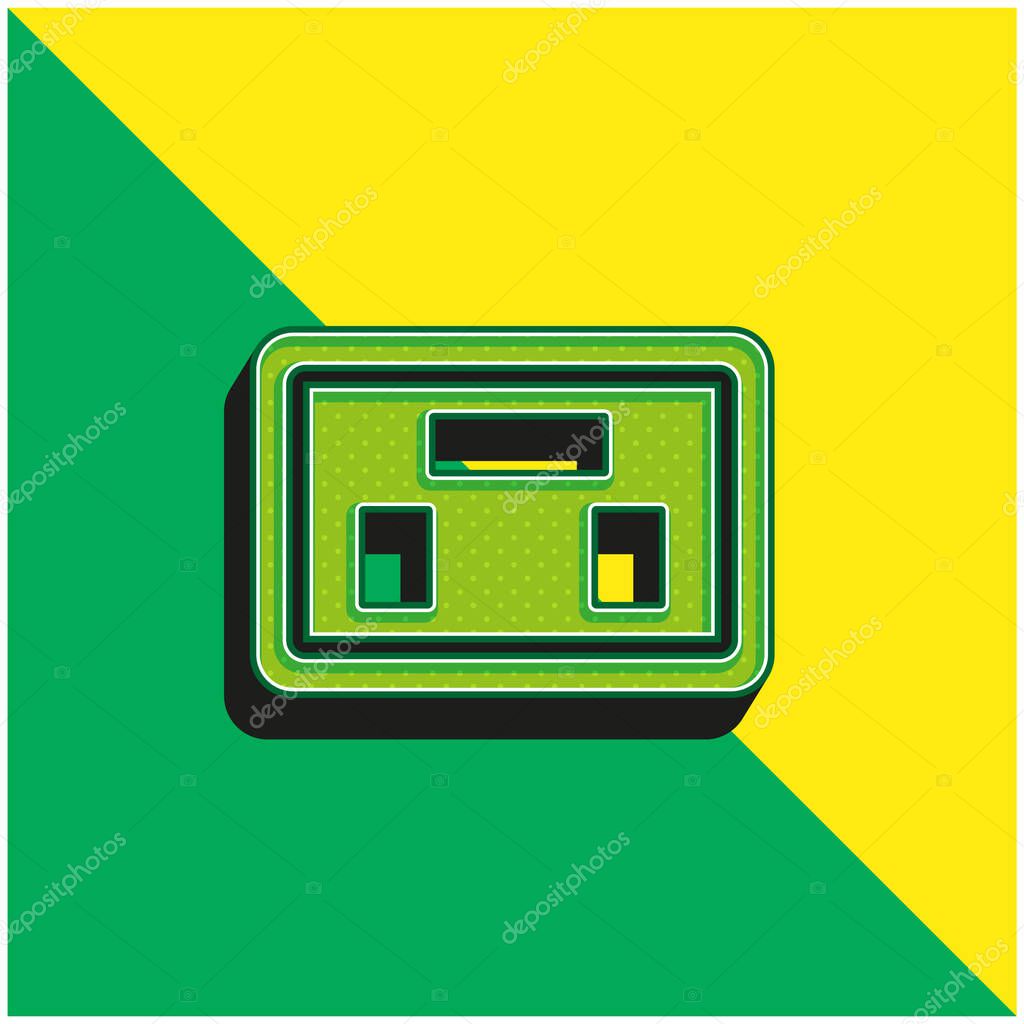 American Football Scores Green and yellow modern 3d vector icon logo