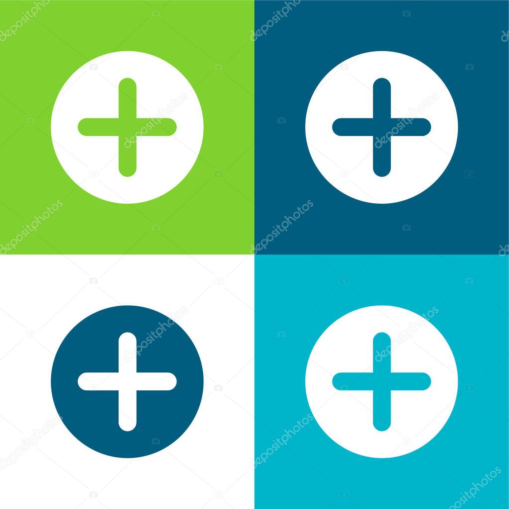 Add Flat four color minimal icon set