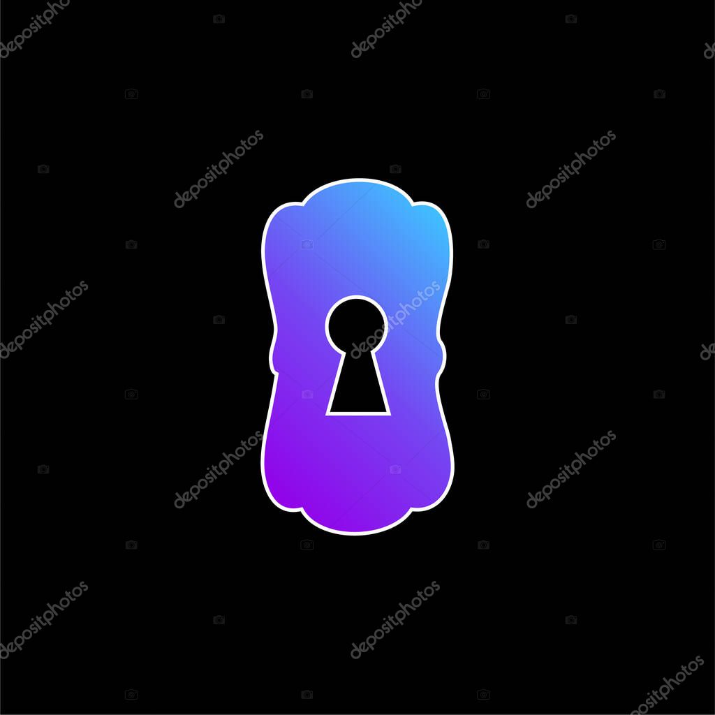 Big Keyhole Black Shape blue gradient vector icon