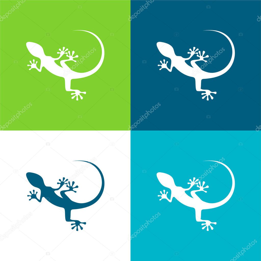 Animal Flat four color minimal icon set