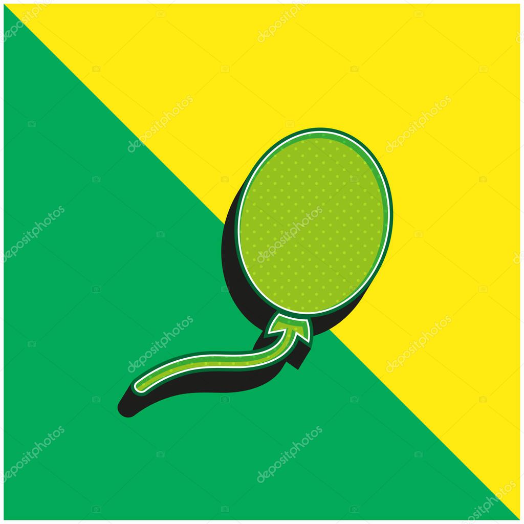 Balloon Black Oval Shape Green and yellow modern 3d vector icon logo
