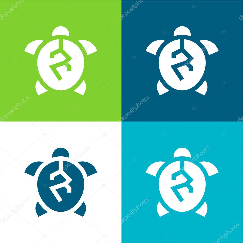 Animal Cruelty Flat four color minimal icon set