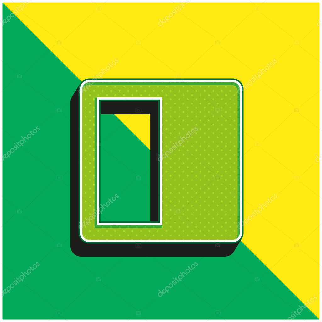 Black And White Green and yellow modern 3d vector icon logo