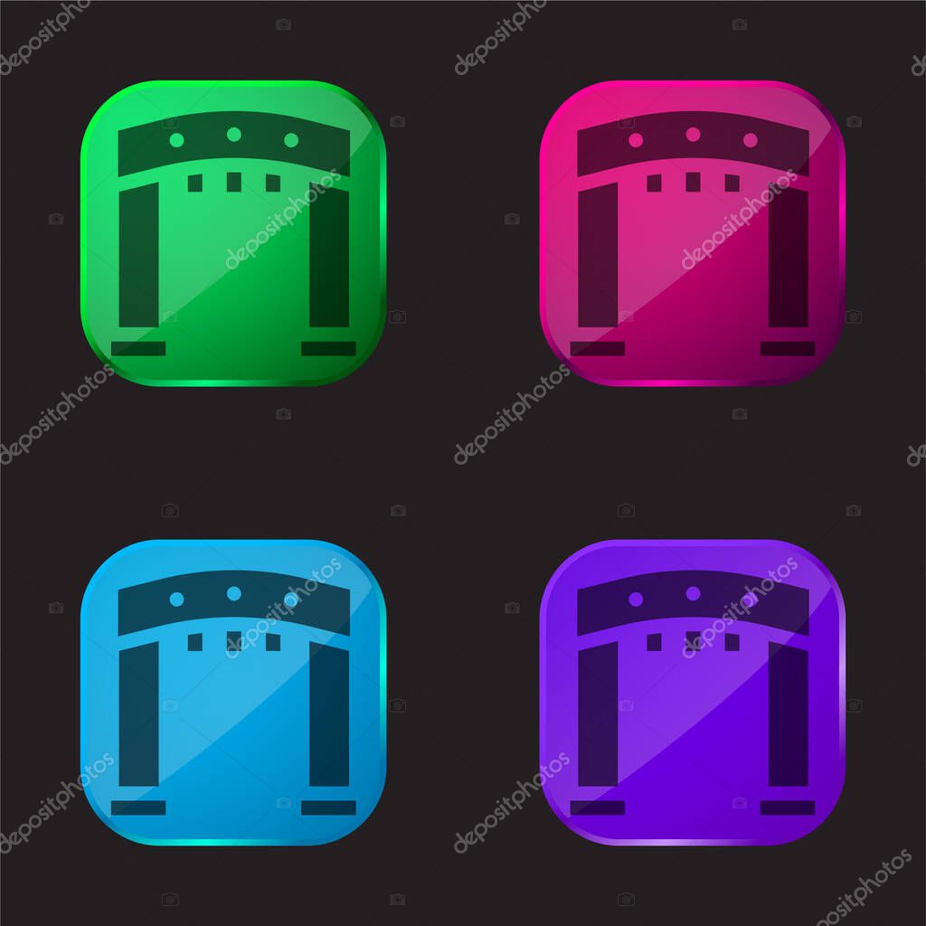 Arc four color glass button icon
