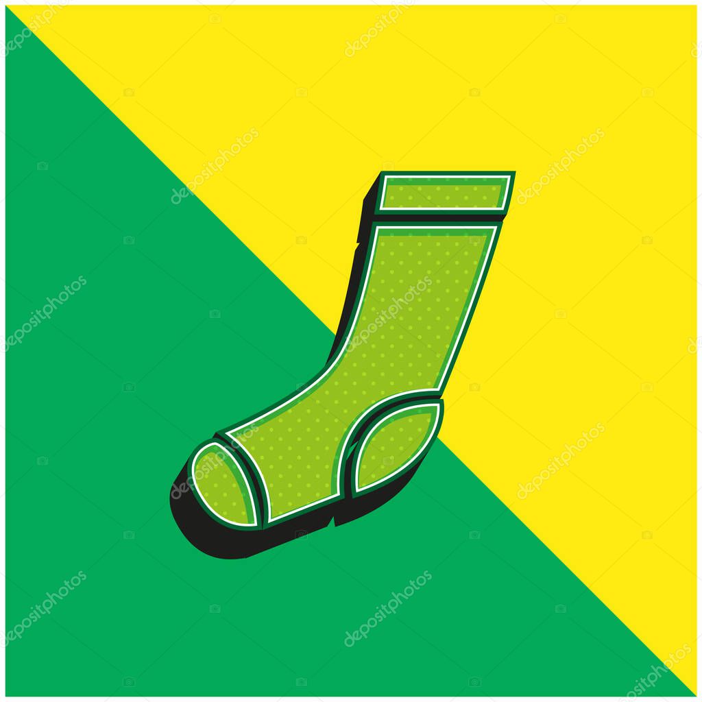 Athletic Sock Green and yellow modern 3d vector icon logo