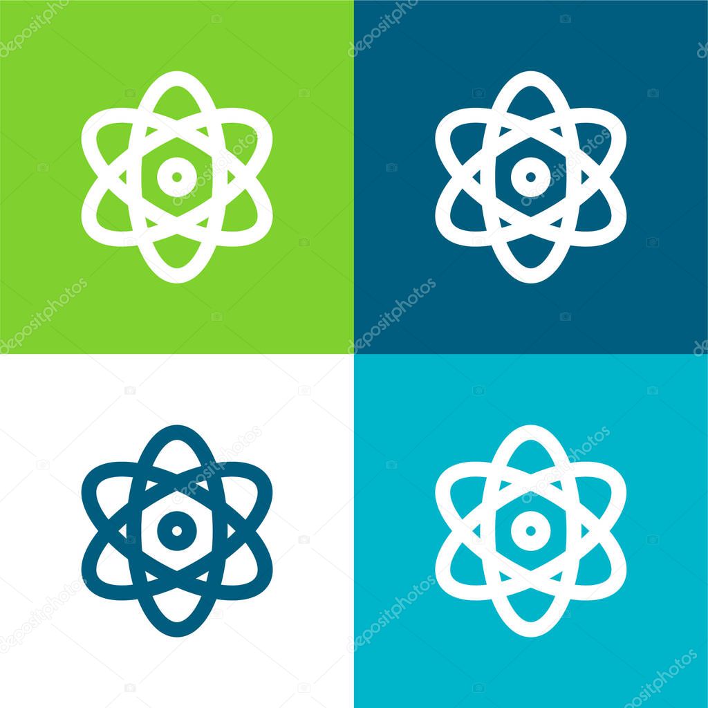 Atomic Energy Flat four color minimal icon set