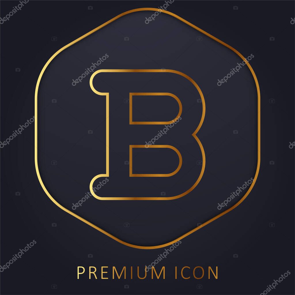 Bold golden line premium logo or icon