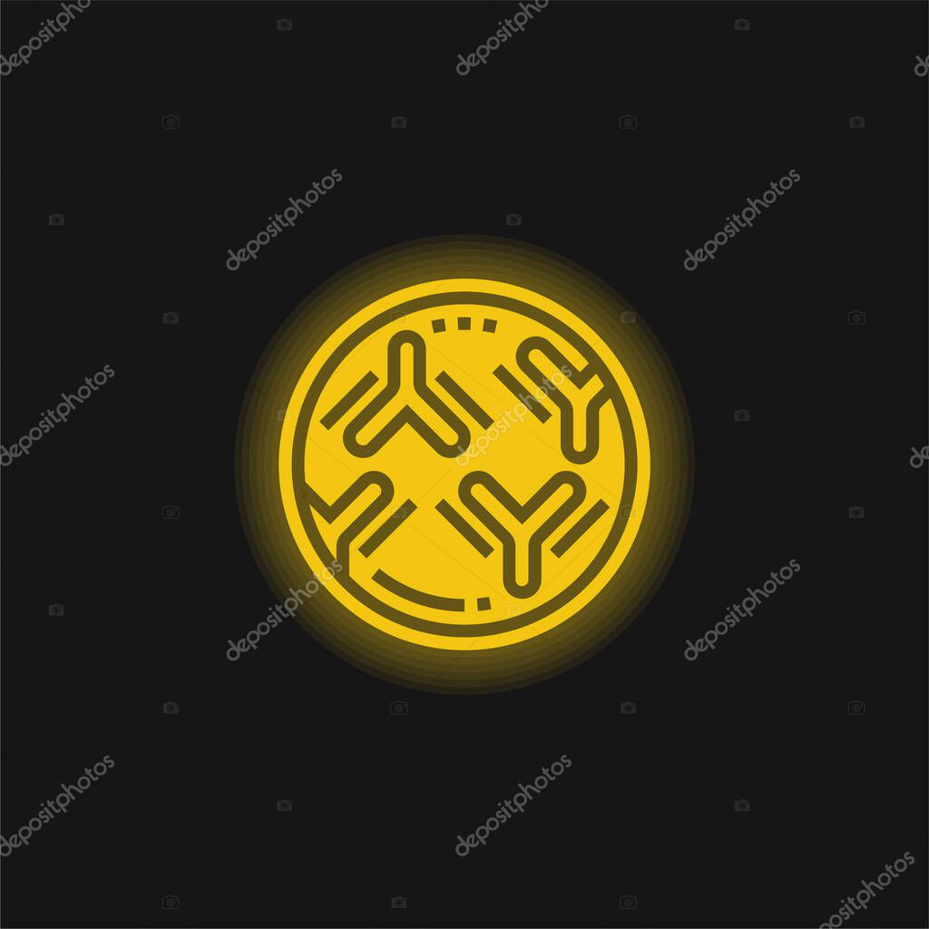 Antibodies yellow glowing neon icon