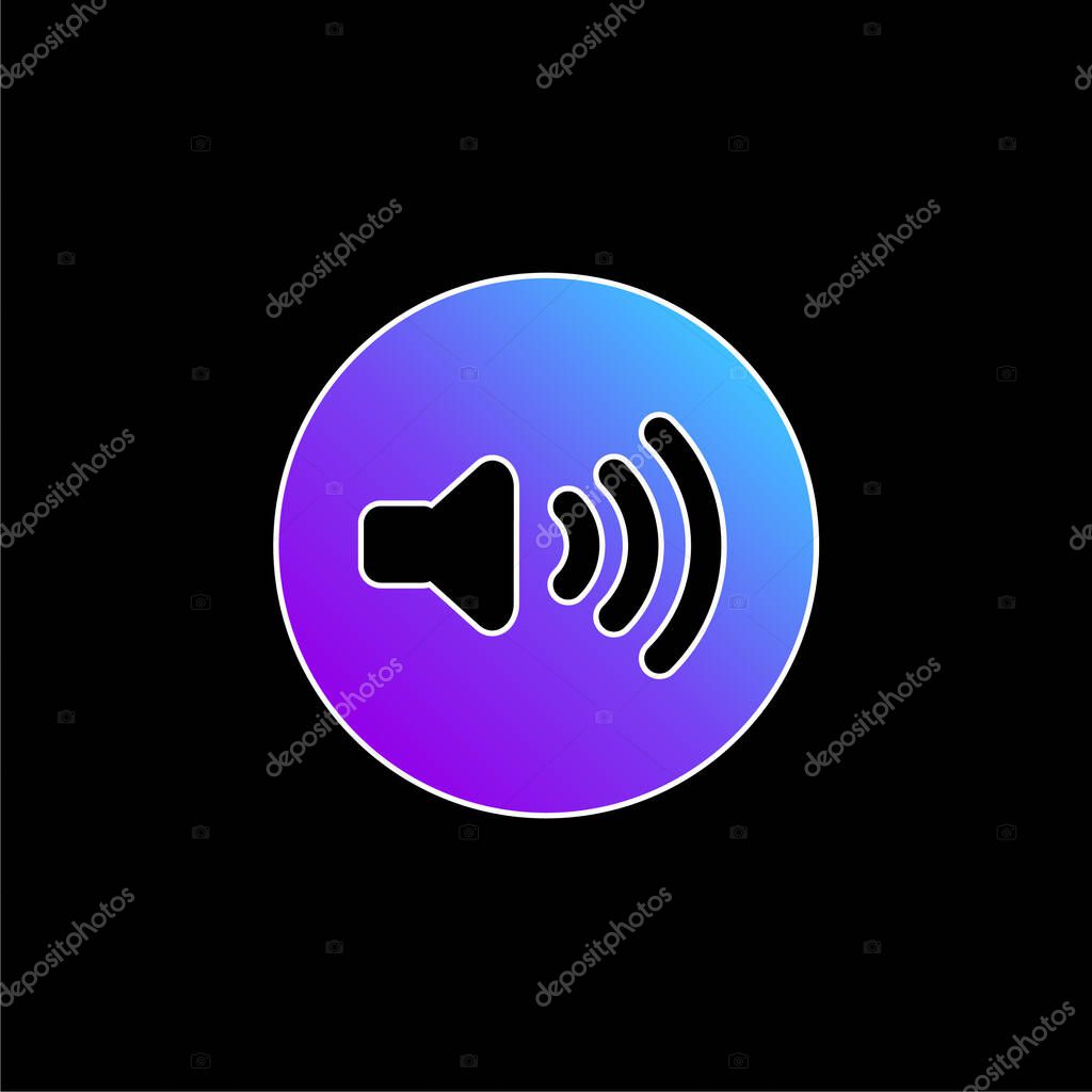 Audio Control Button blue gradient vector icon