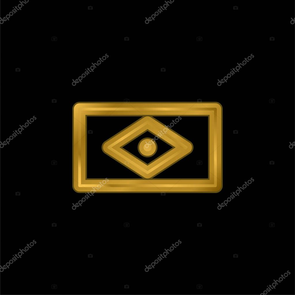 Brazil Flag gold plated metalic icon or logo vector