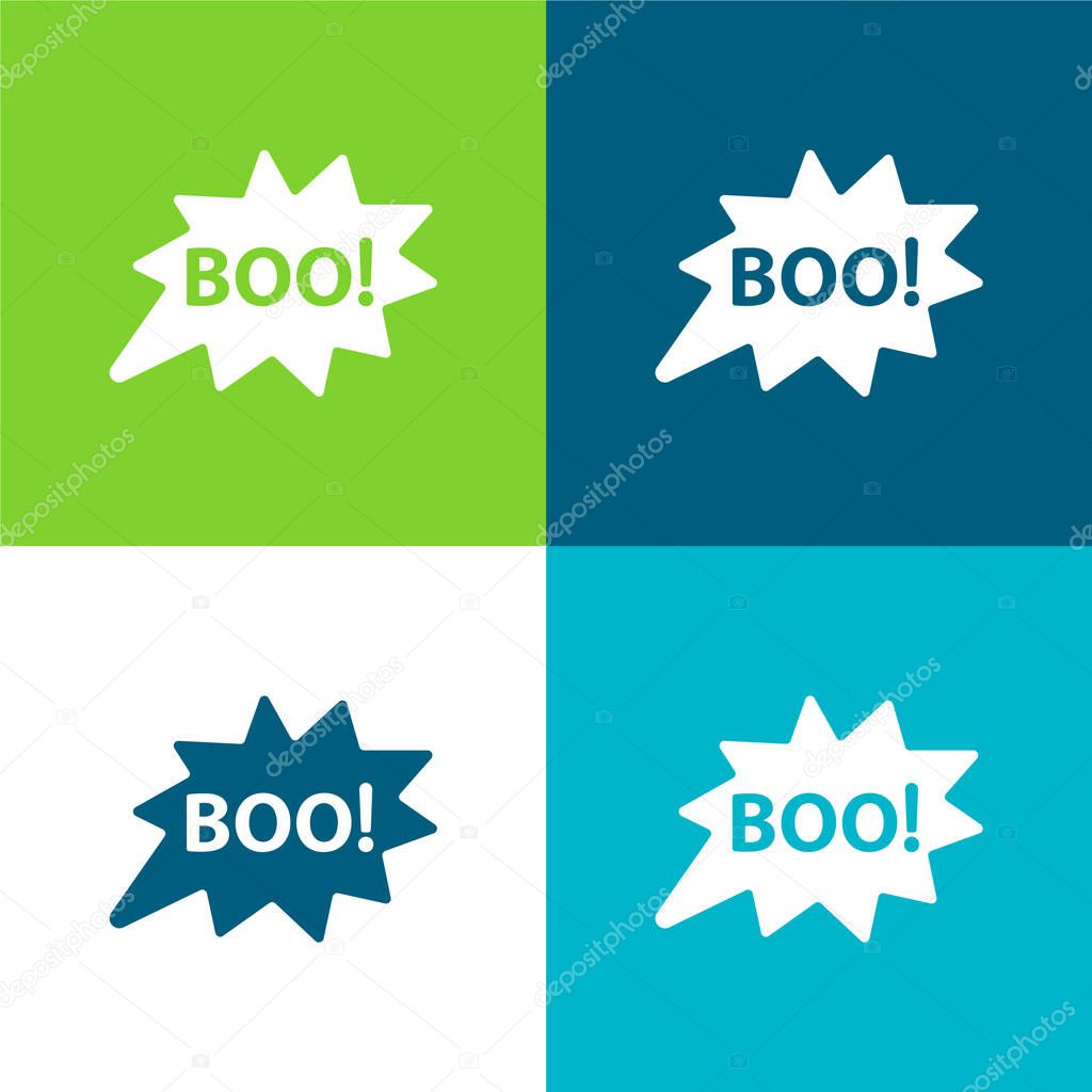 Boo Flat four color minimal icon set