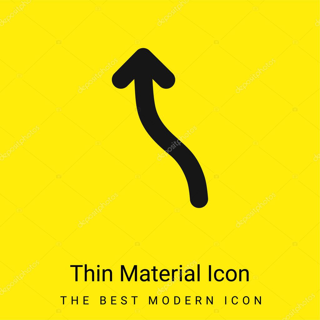 Arrow Wave Pointing Up minimal bright yellow material icon