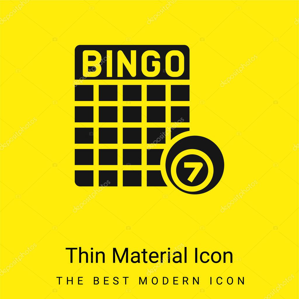Bingo minimal bright yellow material icon